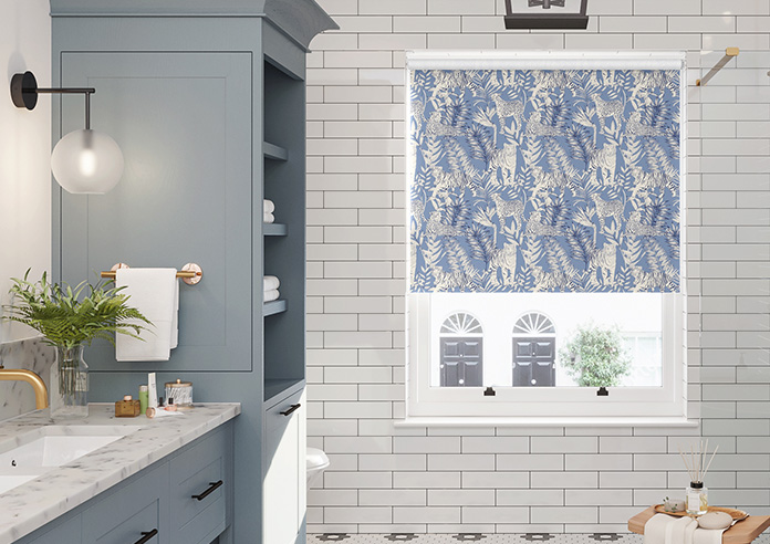 Tropical Wildcats, Indigo - Twist&Fit Roller Blind - Image 3